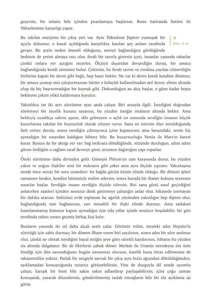 Keepsake okuma sayfası — satır satır yazılmış derin okuma